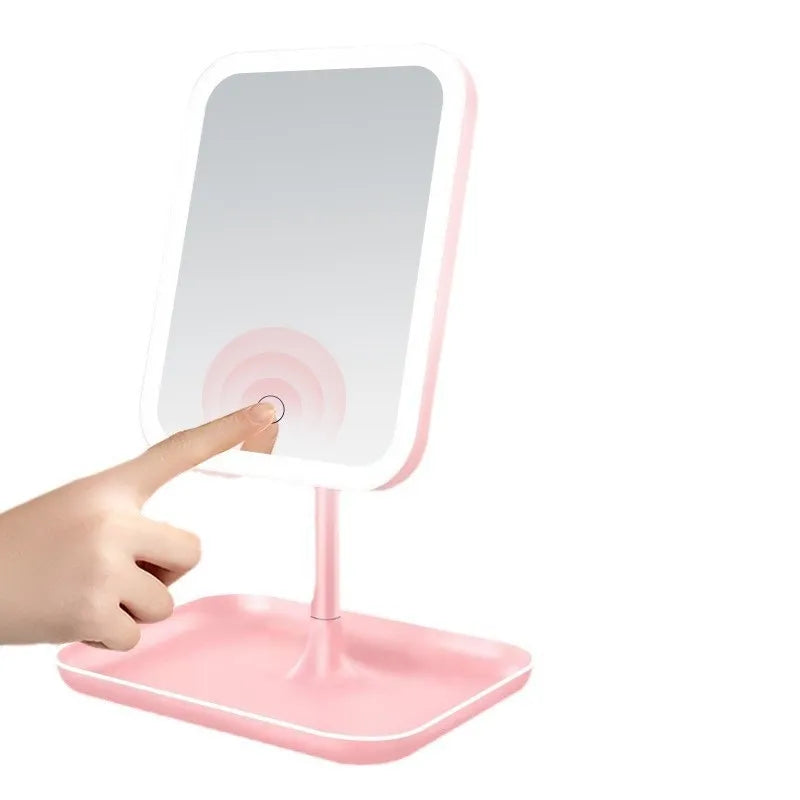 Portable LED Makeup Mirror — Pink