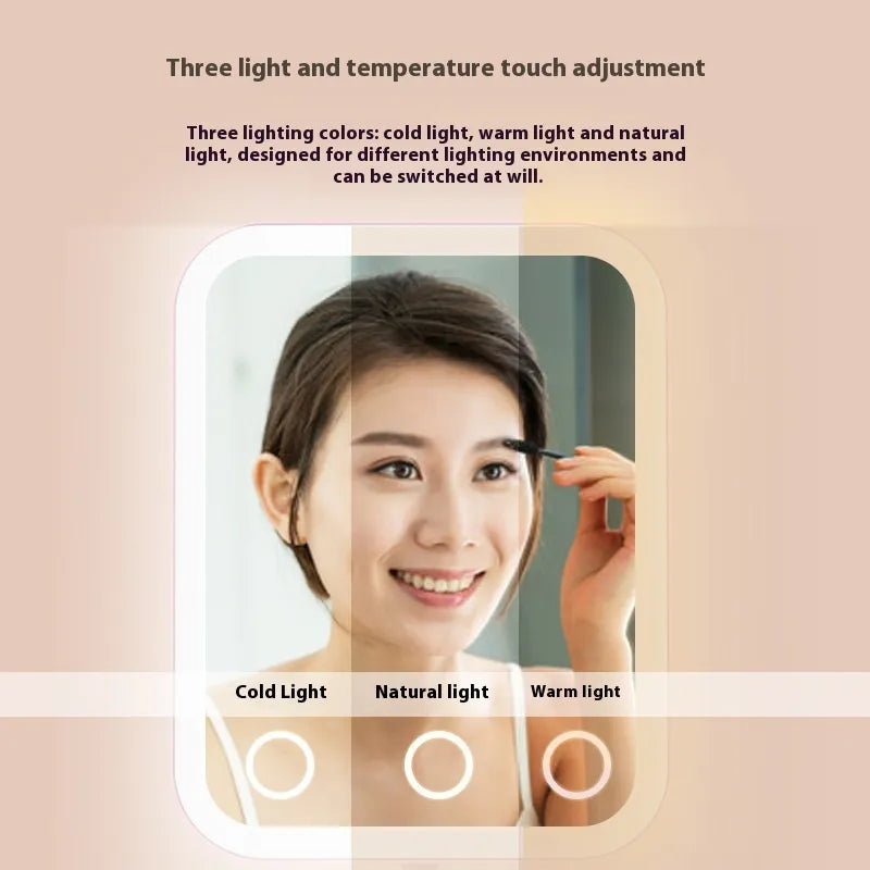 Portable LED Makeup Mirror — Pink